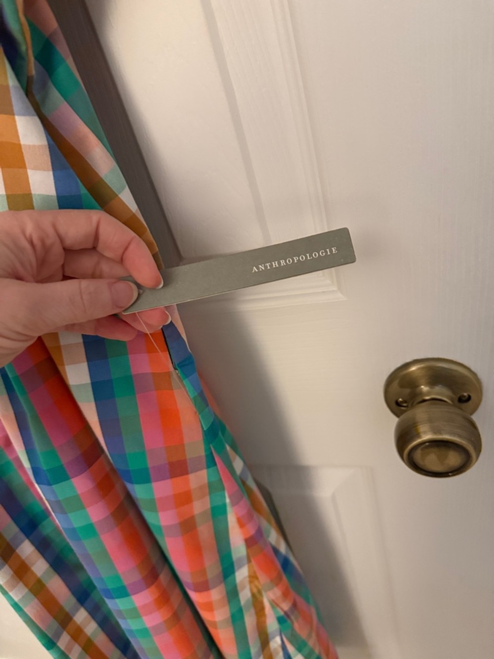 Anthropologie THE TOBIE BUTTON-FRONT PLEATED SHIRT DRESS BY EXQUISE Plaid XXSP - Picture 7 of 9